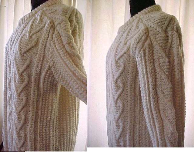 Irish Fisherman Clan HandKnit Sweater Fancy Chevrons