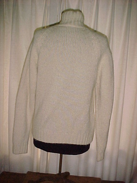 Zippered Front Wool Reindeer Cardigan Sweater Med