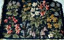 Fine Needlepoint Cushion Top Seat Cover for Footstool or Chair or Pillow - Antiuqe Floral Folk Art