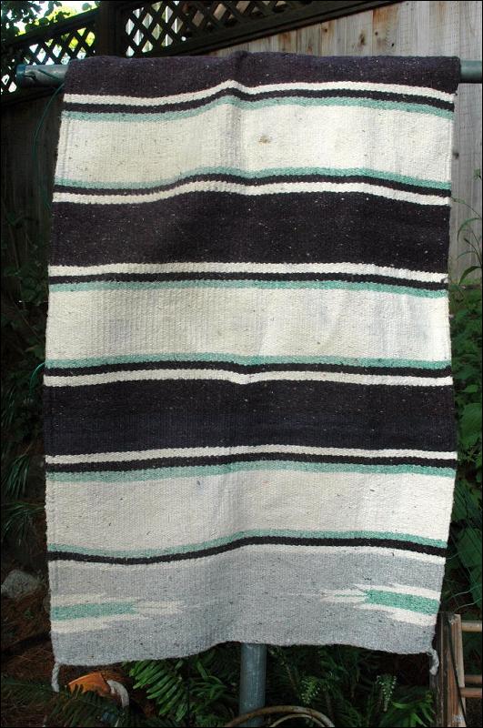 Navajo Wool Rug Hand Woven Double Saddle Blanket