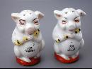 Adorable Pigs Salt Pepper Shakers Pottery Ceramic