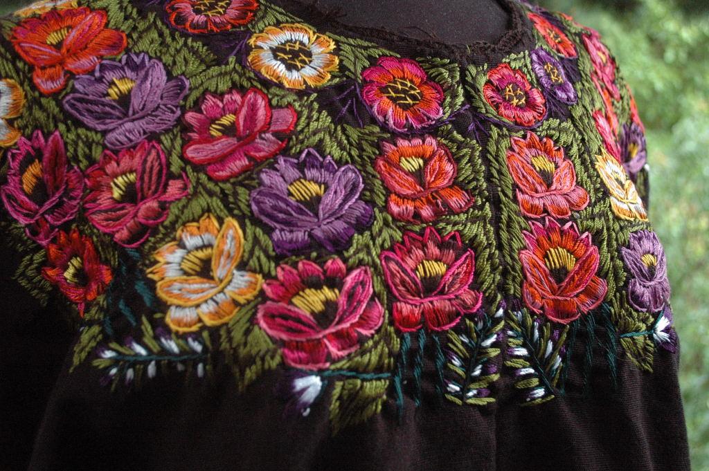 Huipil from Quetzaltenango Region of Guatemala Hand Woven and Embroidered