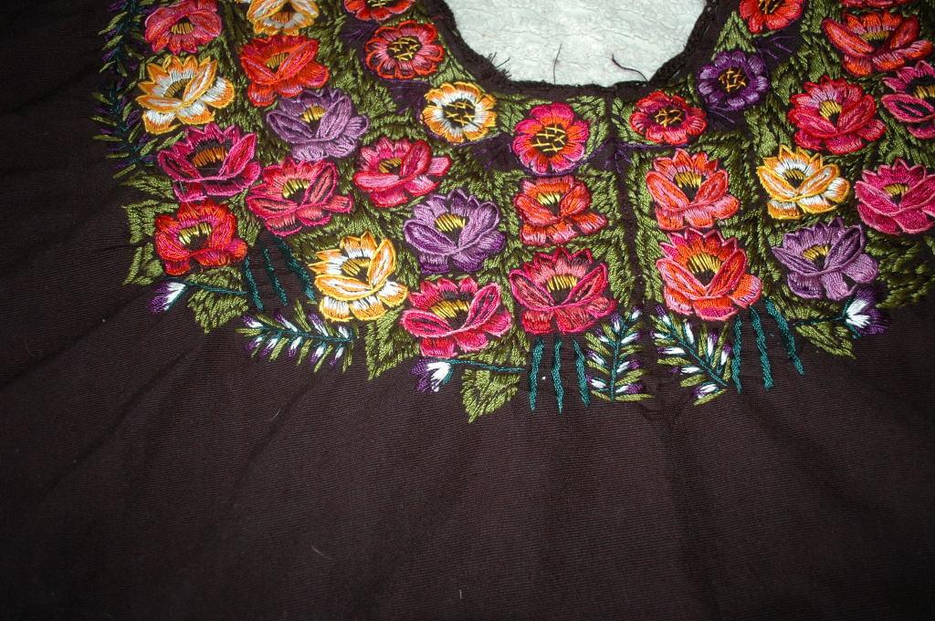 Huipil from Quetzaltenango Region of Guatemala Hand Woven and Embroidered