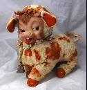 Rushton Rubber Face Dairy Cow with Bell, Vintage Rare Plush Toy
