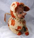 Rushton Rubber Face Dairy Cow with Bell, Vintage Rare Plush Toy