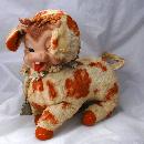 Rushton Rubber Face Dairy Cow with Bell, Vintage Rare Plush Toy
