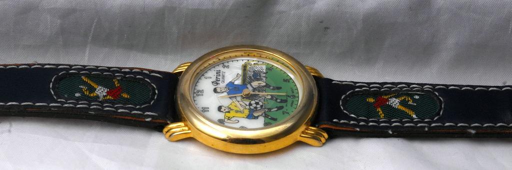 Soccer Team Wrist Watch with Rotating Soccer Ball