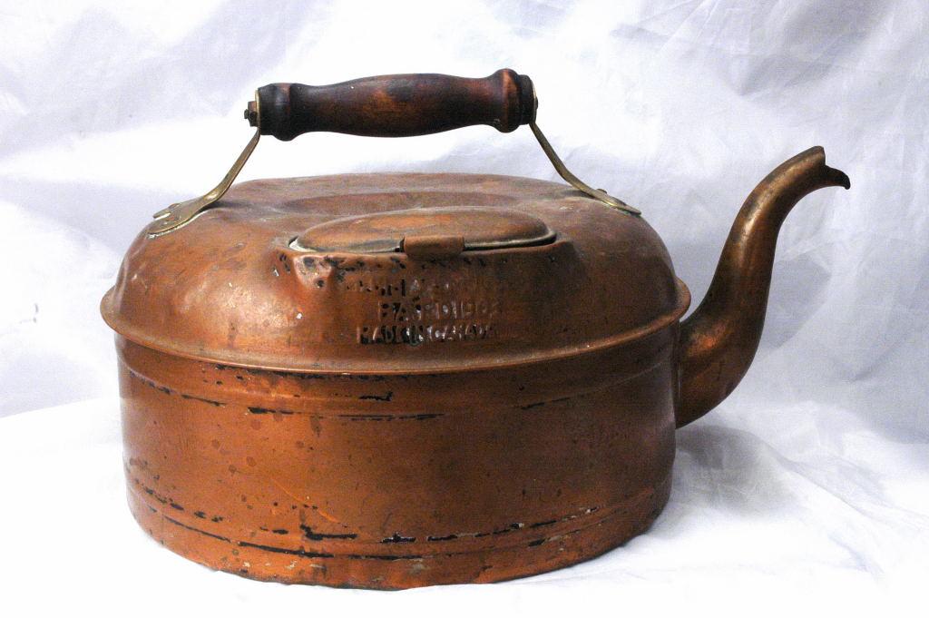 Large 19th C. Canadian Copper Tea Kettle