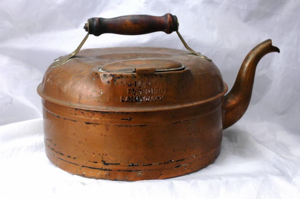 Large 19th C. Canadian Copper Tea Kettle