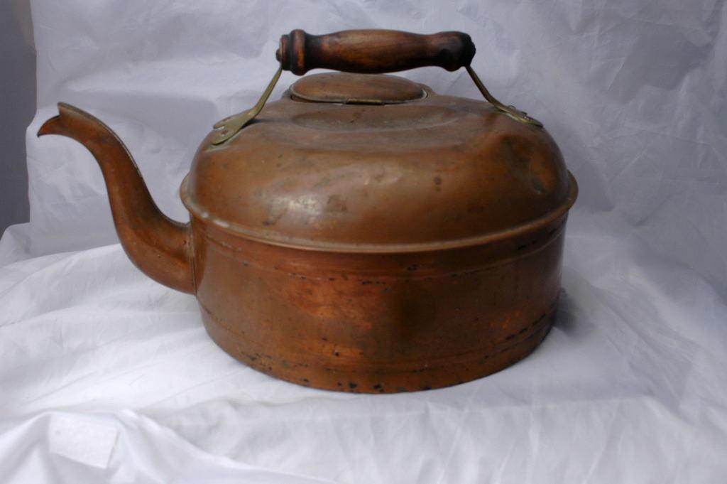 Large 19th C. Canadian Copper Tea Kettle