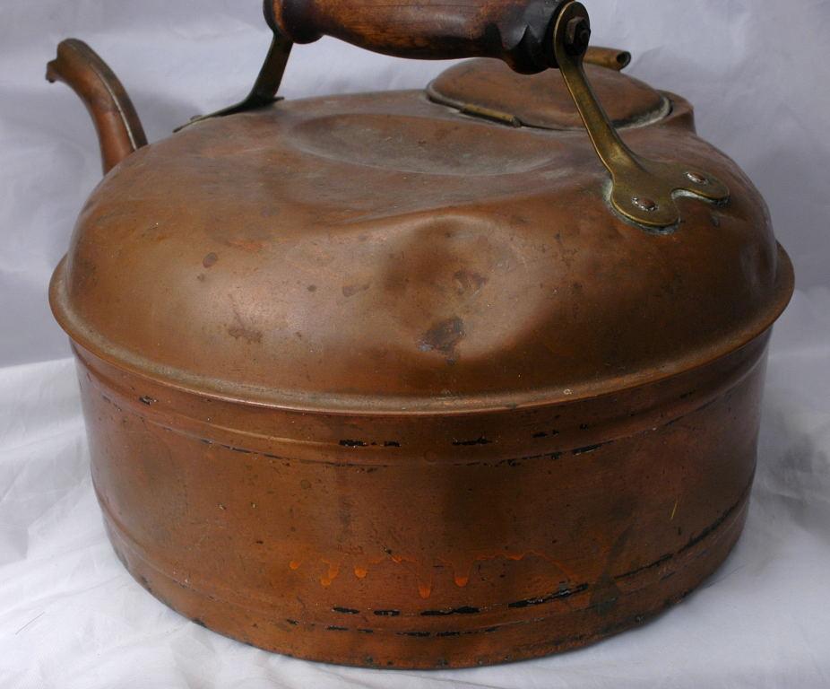 Large 19th C. Canadian Copper Tea Kettle