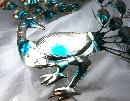 Hammered , Painted Tin Peacocks Wall Art , Retro Vintage