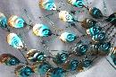 Hammered , Painted Tin Peacocks Wall Art , Retro Vintage