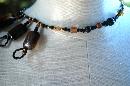 Hand Crafted One of Kind Fire Agate Stones and Beads Necklace Exotic Tribal Bib Design
