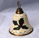 Painted Brass Bell , Holly leaves and berries