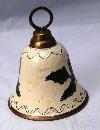 Painted Brass Bell , Holly leaves and berries