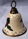 Painted Brass Bell , Holly leaves and berries
