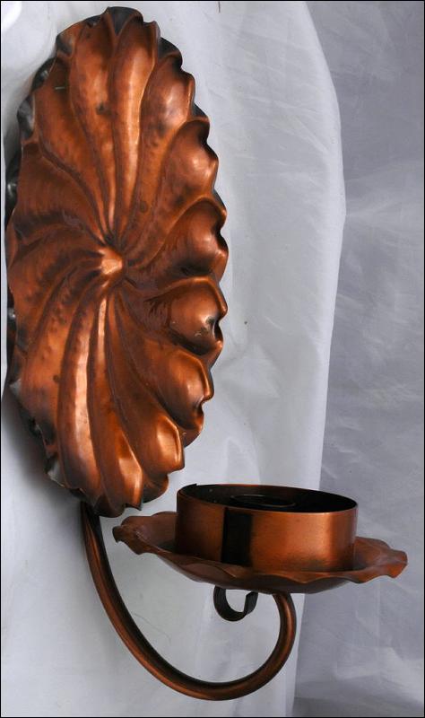 Gregorian Hand Hammered Copper Wall Sconce Candle Holder