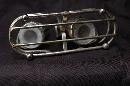 Silver Plated Swan Salt Pepper Shakers with Basket Caddy