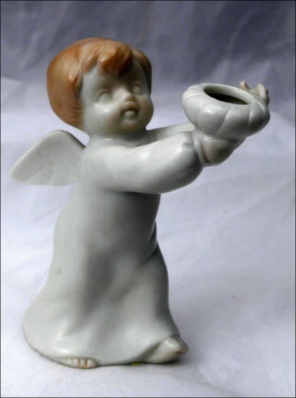 1981 FF FITZ AND FLOYD ANGEL CANDLE HOLDER , MATTE FINISH