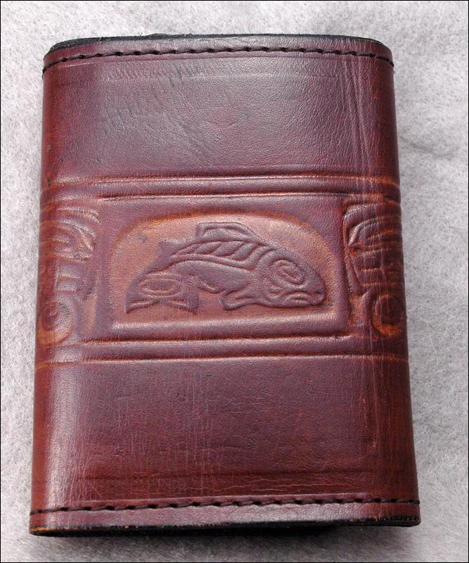 N.W. Native American Leather Tri Fold Wallet