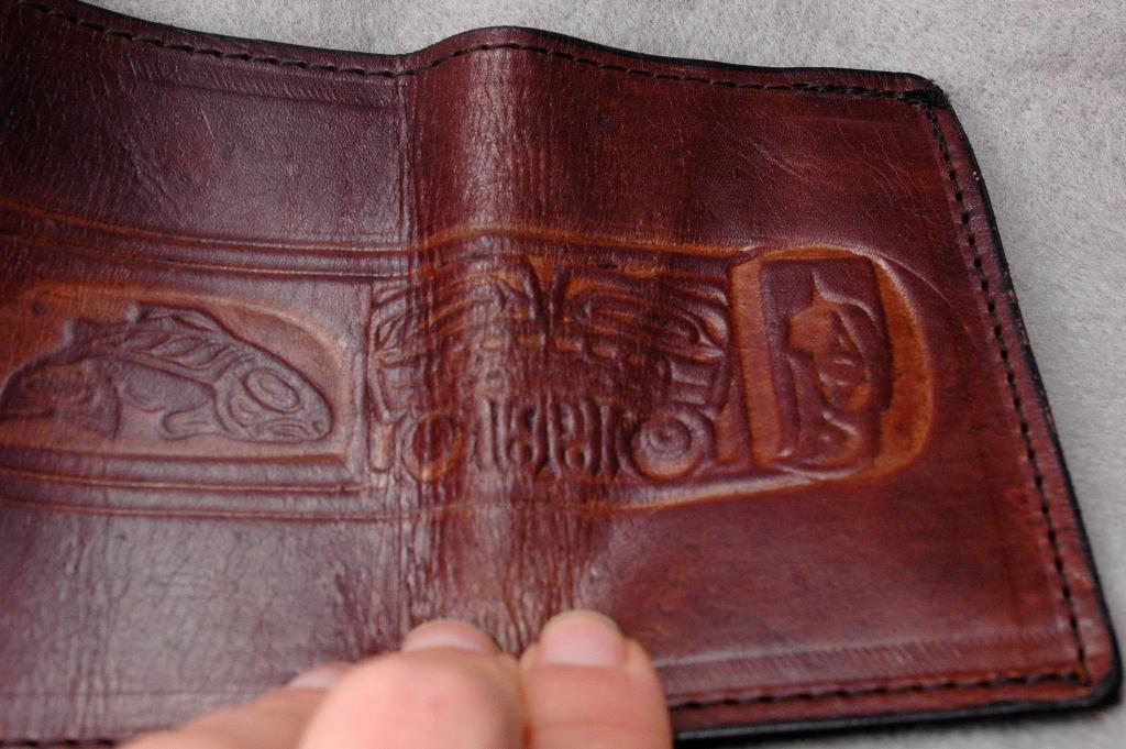 N.W. Native American Leather Tri Fold Wallet