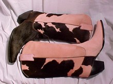 Donald J. Pliner Pink Brown Pony Hair Boots 8