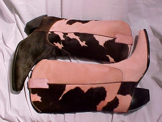 Donald J. Pliner Pink Brown Pony Hair Boots 8