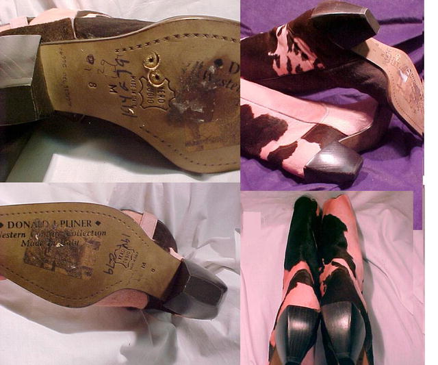 Donald J. Pliner Pink Brown Pony Hair Boots 8