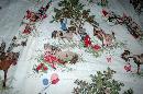 Barkcloth Drapery Fabric Panel, Children, Nursery Theme Ponies Apple Trees, Boys and Girls