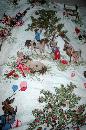 Barkcloth Drapery Fabric Panel, Children, Nursery Theme Ponies Apple Trees, Boys and Girls
