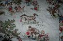 Barkcloth Drapery Fabric Panel, Children, Nursery Theme Ponies Apple Trees, Boys and Girls