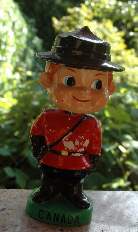 Nodder Bobble Head Canadian Mountie of Papier Mache , Canada