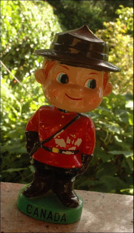 Nodder Bobble Head Canadian Mountie of Papier Mache , Canada