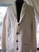 Authentic Wool Irish Fisherman's Knit Cardigan Sweater