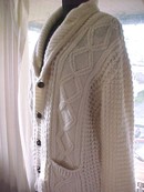 Authentic Wool Irish Fisherman's Knit Cardigan Sweater