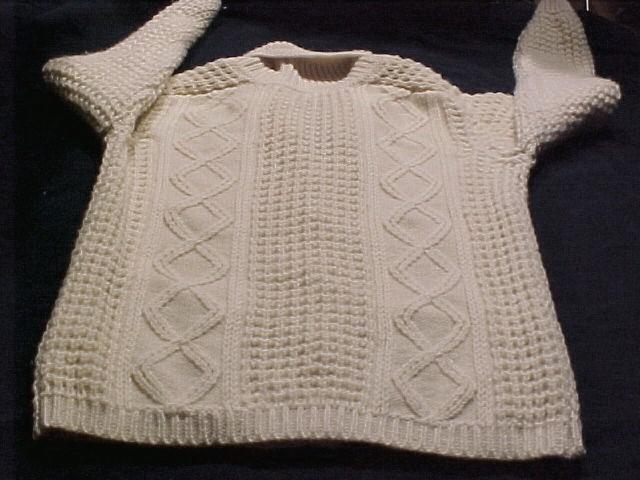 Authentic Wool Irish Fisherman's Knit Cardigan Sweater