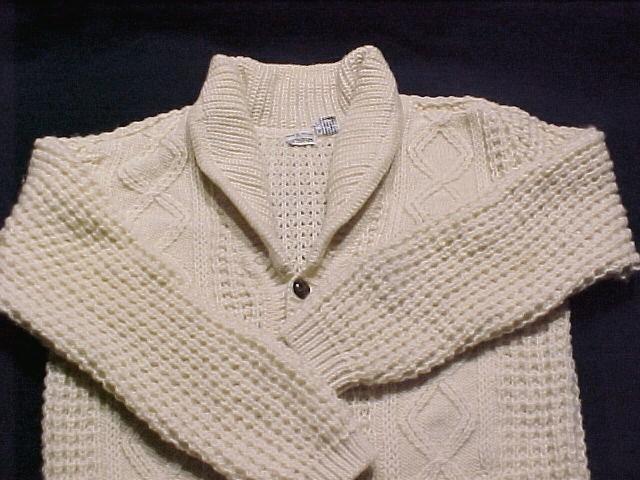 Authentic Wool Irish Fisherman's Knit Cardigan Sweater