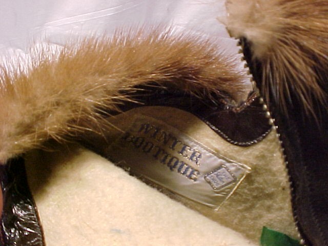 Vintage High Fashion High Heal Ankle Boots Suede with Mink Trim