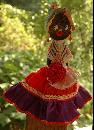 Caribbean Folk Art Hand Crafted Black Cloth Doll Souvenir