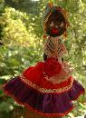 Caribbean Folk Art Hand Crafted Black Cloth Doll Souvenir
