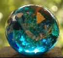 24K Gold Embeded Art Glass Paper Weight, Signed dated Michael J. Reid 1992