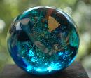 24K Gold Embeded Art Glass Paper Weight, Signed dated Michael J. Reid 1992