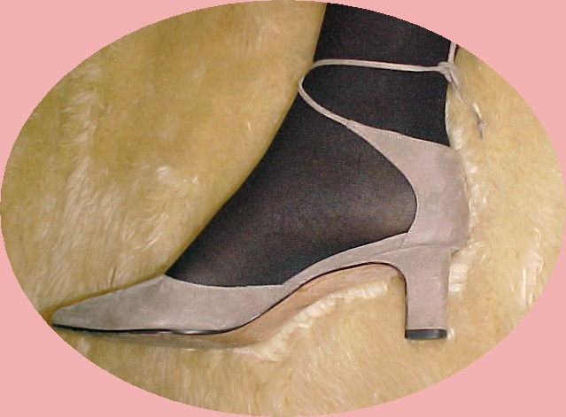 Ann Klein Beige Suede Pumps with Ankle straps 8