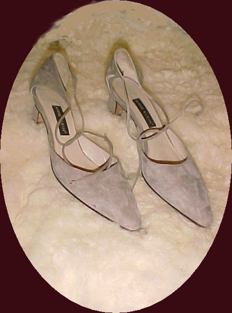 Ann Klein Beige Suede Pumps with Ankle straps 8