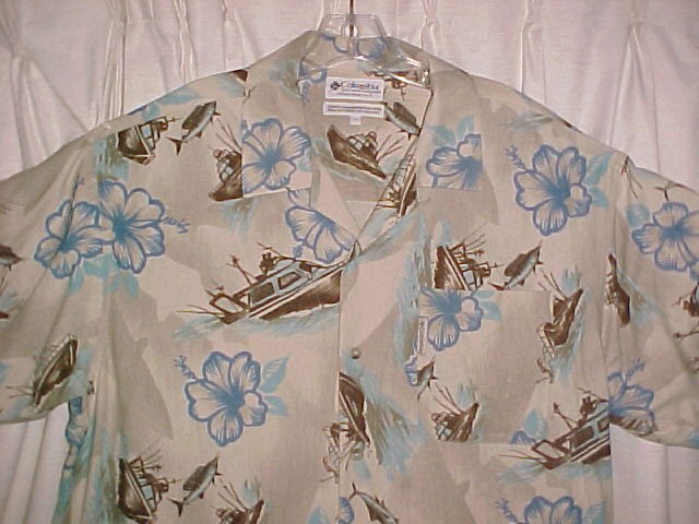 Hawaiian Fishing Charter Print Silk Shirt By