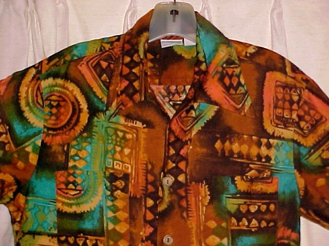 Retro J.C. Penny's Hawaii Mod Tapa Print Shirt