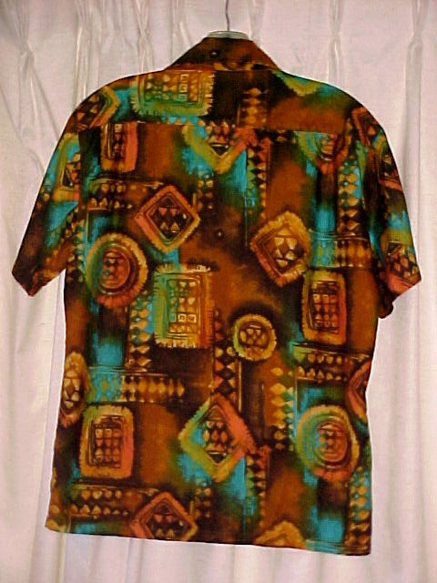 Retro J.C. Penny's Hawaii Mod Tapa Print Shirt