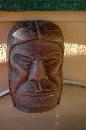 Native American Indian Cedar Wood Carving Man's Face Bust, Totem