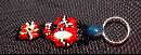 Beaded Keychain, Fob Tribal, Nataive, Hand Crafted One of a Kind Key Ring glass, shell,